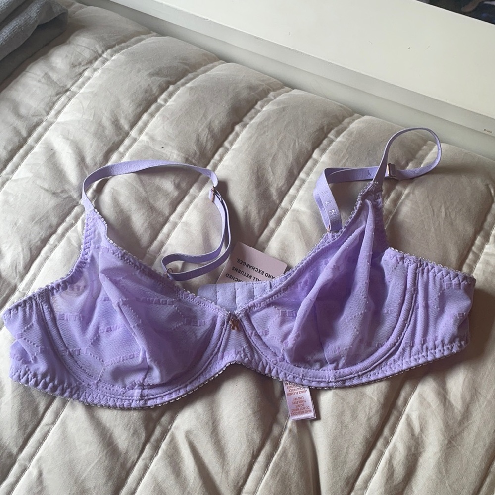Savage Fenty by Rihanna purple flocked bra